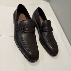 Salvatore Ferragamo Dark Brown Leather Loafers